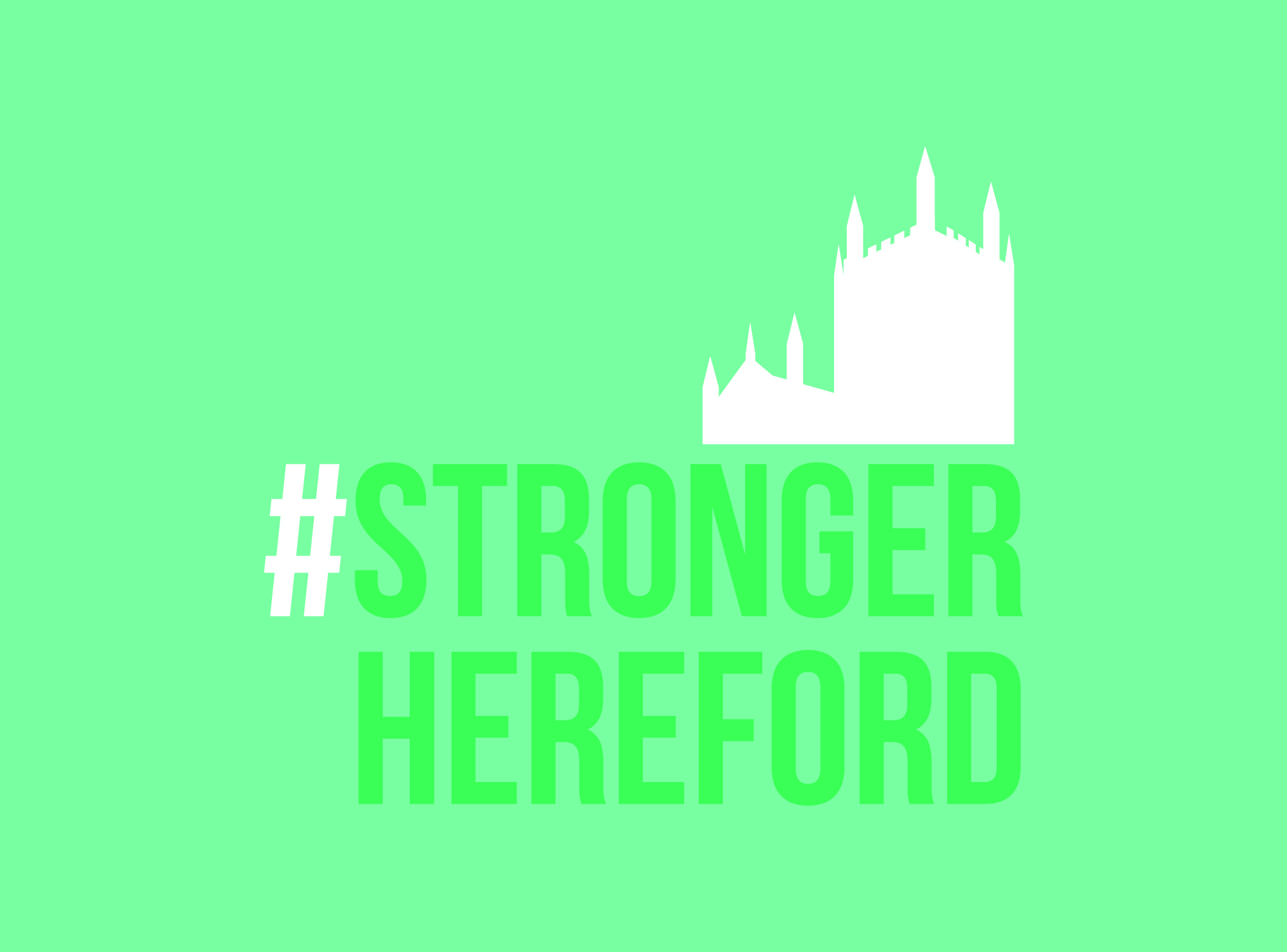 Logo for #StrongerHereford Town Fund board