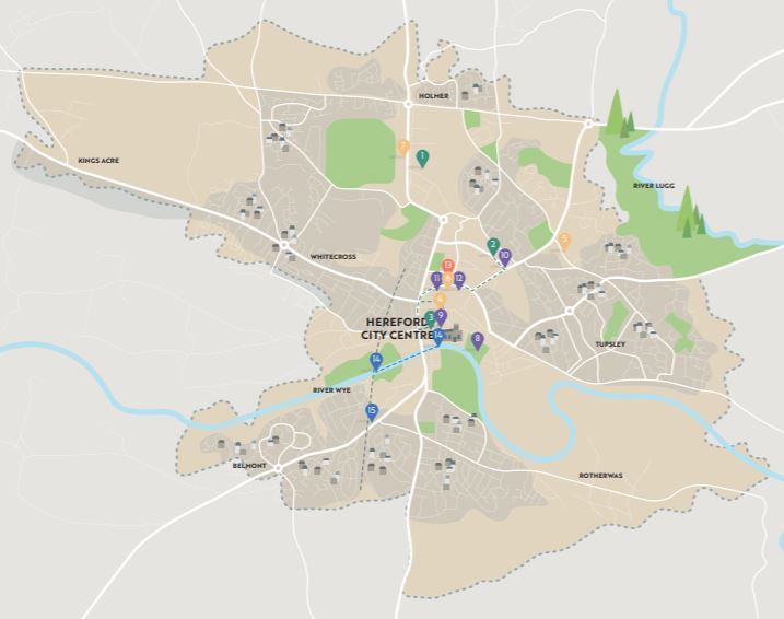 Projects map for #StrongerHereford